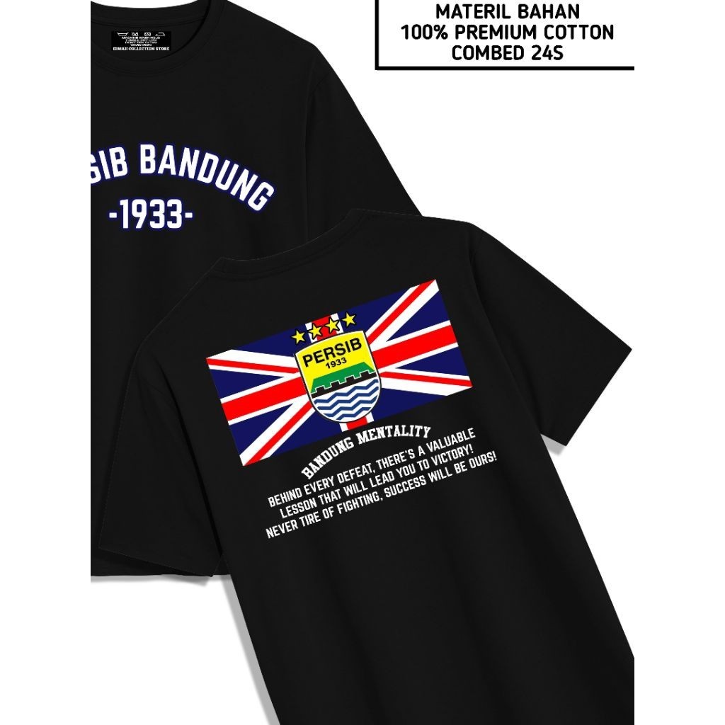 Baju Kaos Distro Casual Football Bandung Mentality Keren Terbaru Premium Cotton Combed 24s Unisex Pe