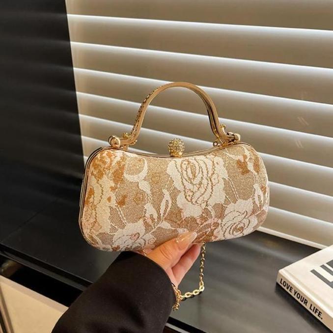 HEMAT BANGET - Korea Bag Tas Pesta Wanita Bordir Bunga Party Bag Mewah Tas Tangan Kondangan Elegan K