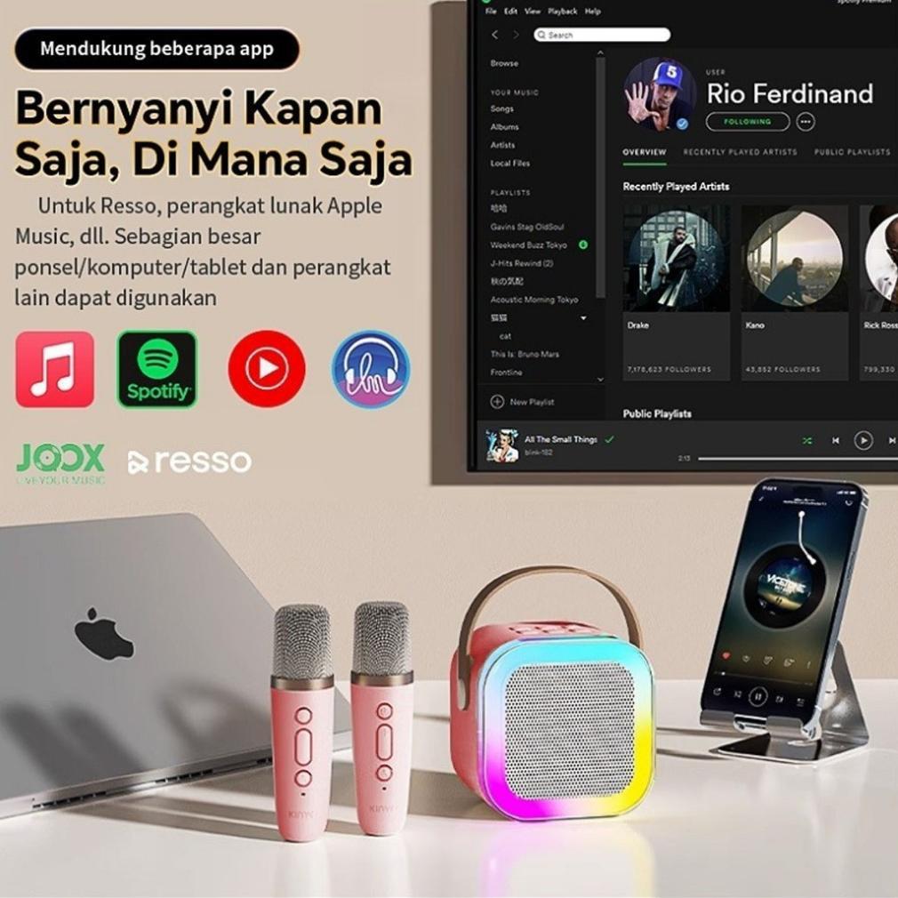 BestPromo {Cod}Speaker Bluetooth Karaoke/Mini Speaker Karaoke Bluetooth/Mini Speaker Bluetooth Karao