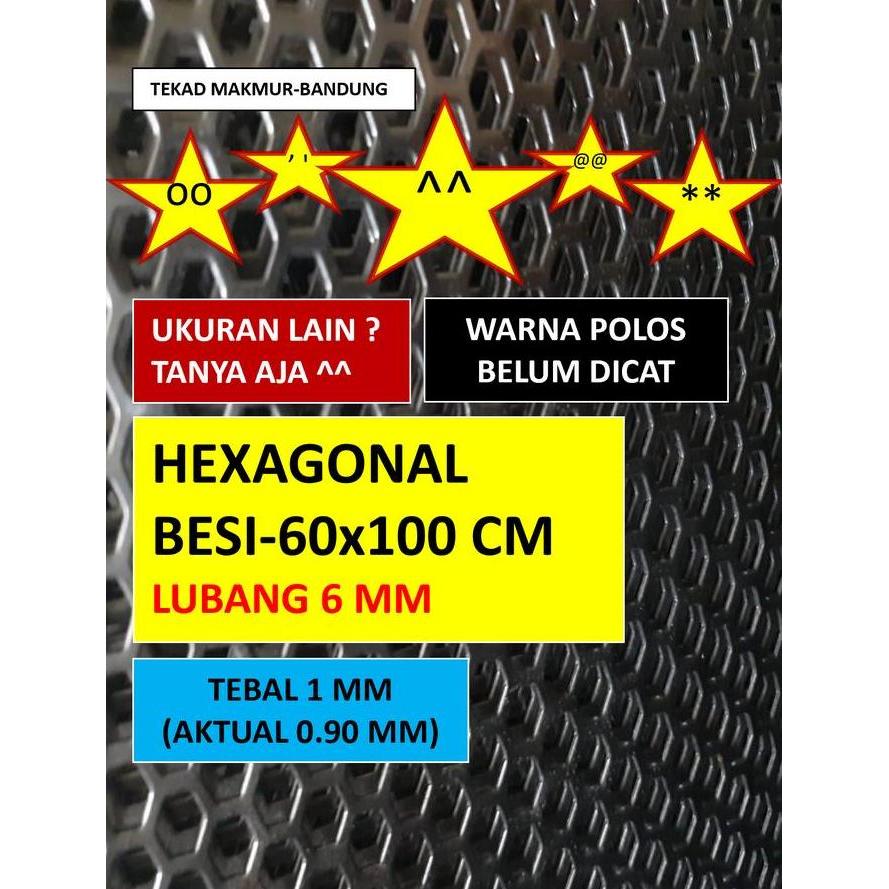 BEBAS ONGKIR - Plat Lubang Hexa 60x100 - Plat Speaker - Ram Speaker - Grill Speaker