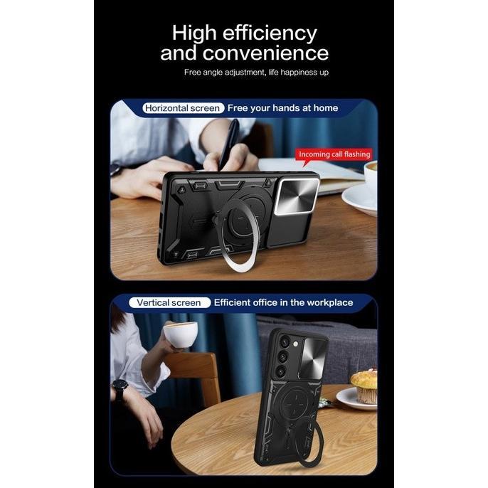 BestPromo Samsung A31 - Evox Army Military Flash Flip Lens Armor Case Shockproof