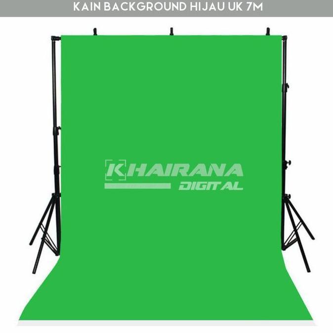 HARGA DISC - Kain Background Backdrop Studio Foto green screen zoom besar HIJAU 7m