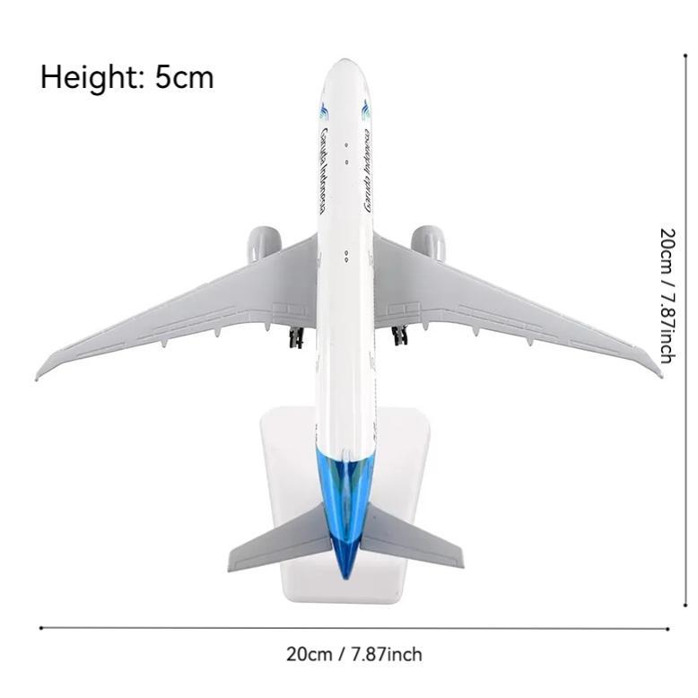 EXCLUSIVE [Garansi] Miniatur Diecase Pesawat Garuda 20 cm Ada Roda Boing 777 1:200