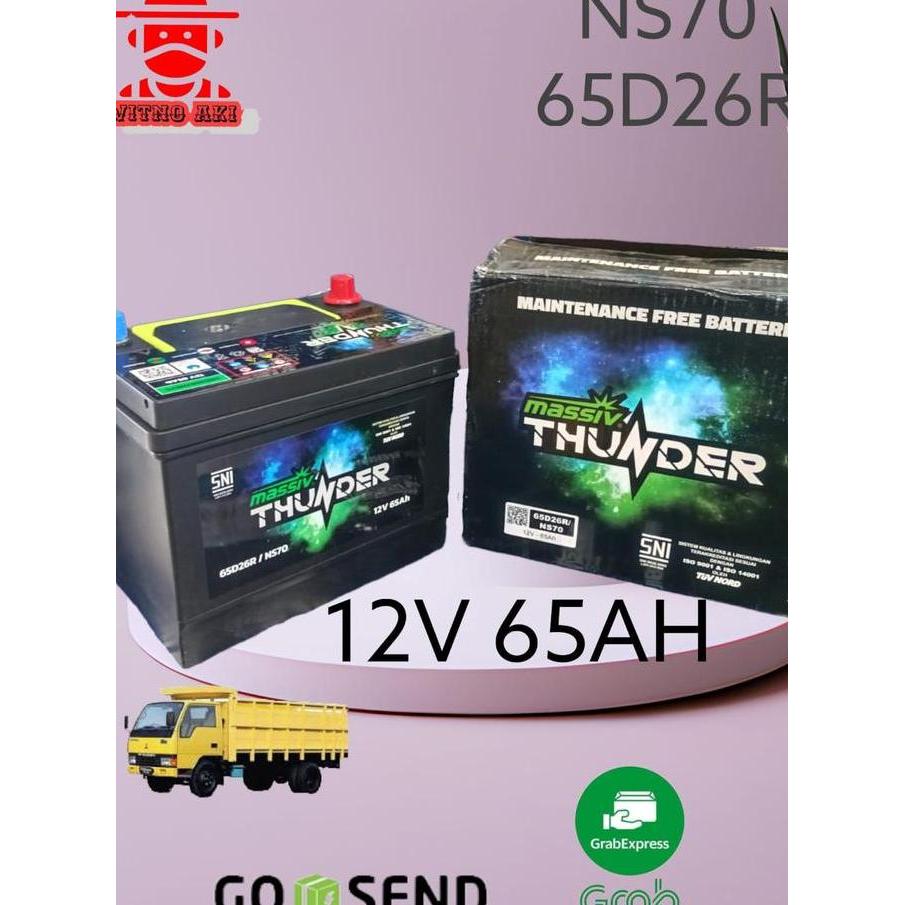 Aki mobil massiv Thunder ns70 kijang dyna panther colt diesel 12v 65ah