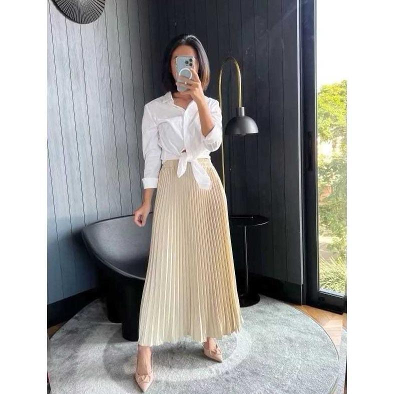 FAVORIT Rok Plisket Premium Jumbo / Rok plisket rempel panjang/rok plisket premium polos panjang/ ro