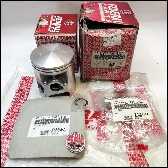 TERLARIS SEHER KIT RX KING OS 75 PISTON SEKER KIT YAMAHA RXK SIZE 75 ORI FEDERAL !!!!!!
