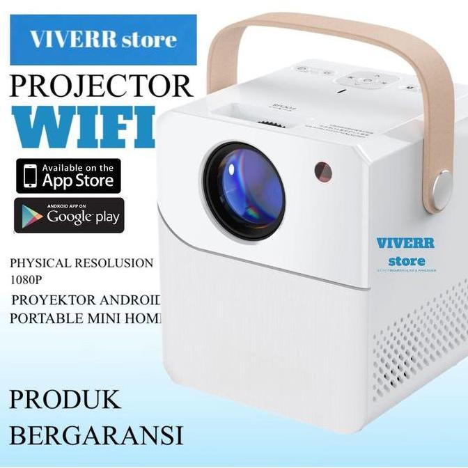 Proyektor 5g Wifi 2+16GB Androi 9.0os Mini Portable Home Projector LCD Display Built-in Speaker Lapt