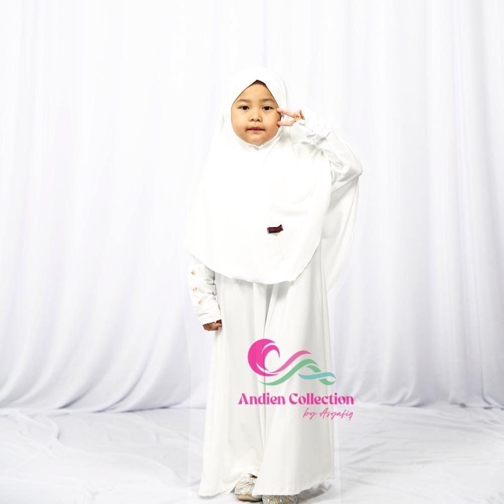 TERMURAH Set Gamis Anak Marwah dengan Jilbab Ukuran M-L-XL - Baju gamis Muslim anak