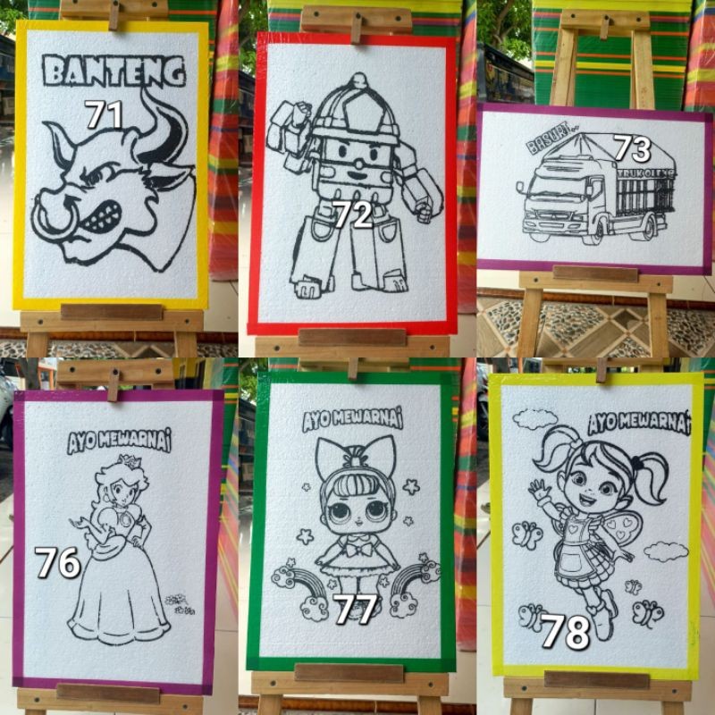 Lukisan Anak Styrofoam 100Pcs [33X50]