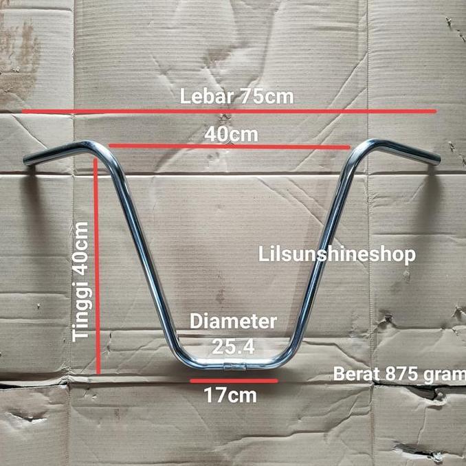Stang Setir Handlebar Model V Tinggi Sepeda Lowrider Klasik Retro CP