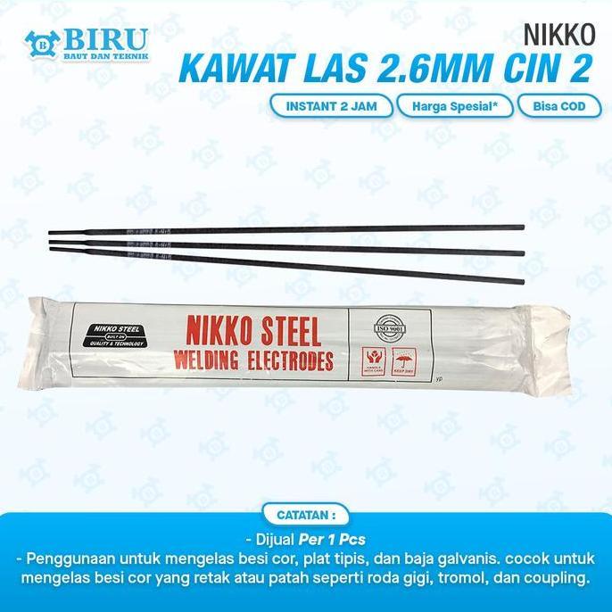 Ready KAWAT LAS Cor Ancuran CIN-2 NIKKO STEEL 2.6MM 3.2MM PER 1 BIJI