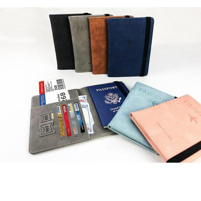 GAIZINPO Dompet Paspor Kulit / Tempat Paspor Multifungsi / Tas Penyimpanan Paspor Rfid
