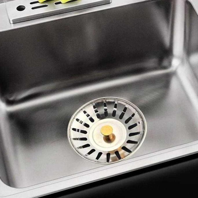 FOWERLEB Saringan Wastafel Stainless 7.8cm Bak Dapur Tempat Saluran Cuci Piring 20 Lubang Anti Sumba