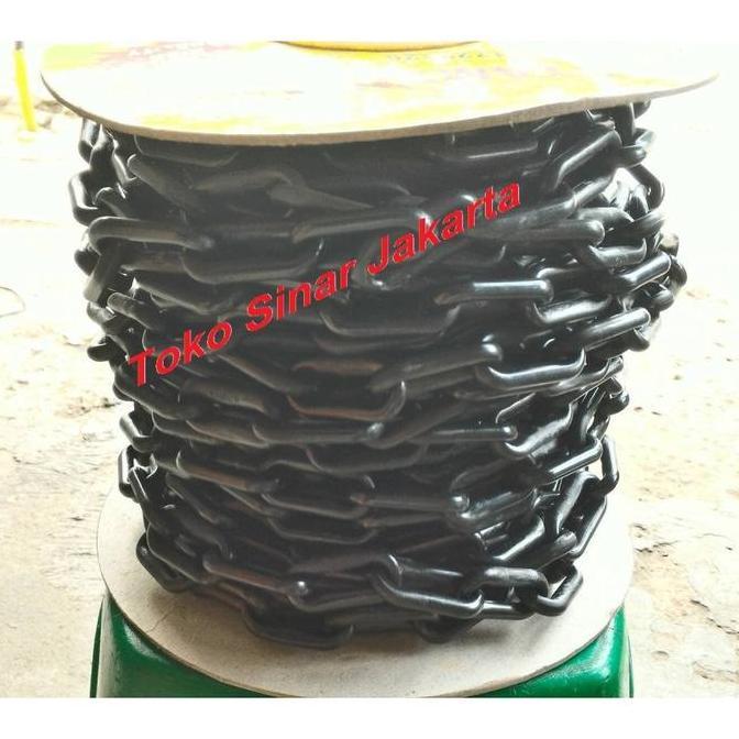 Rantai Plastik 8 mm HITAM METER PERMETER METERAN Rante Pembatas Batas Jalan Talang Air Hujan Penghub
