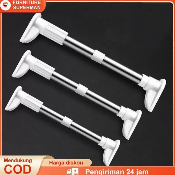 FOWERLEB Tiang Jemuran Baju Gantungan/Tiang Hordeng Fleksibel Tiang/Tiang Pipa Kamar Mandi/Tiang Gor