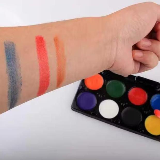 Portable boxed washable water based body face make up paint for kids Body and Face paint kit for kid