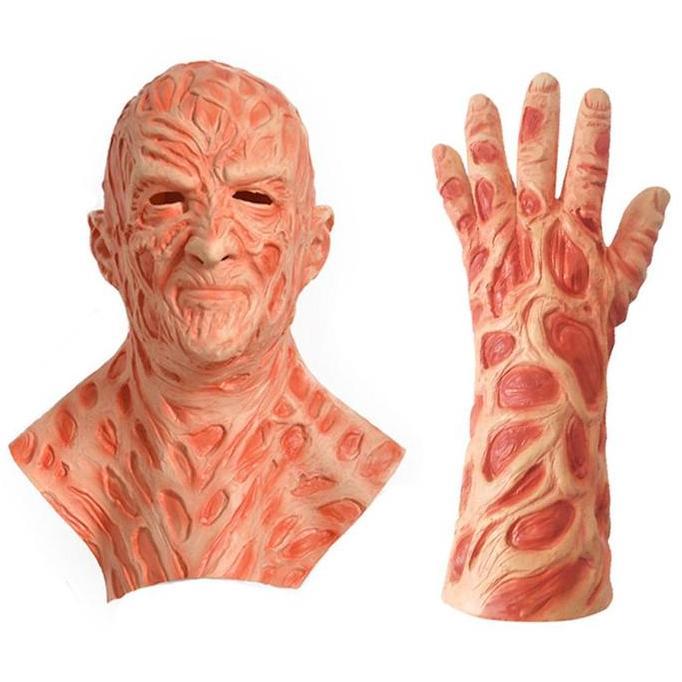 Topeng Jason Freddy Krueger Latex Mask Costumes Adult Party Costume Halloween