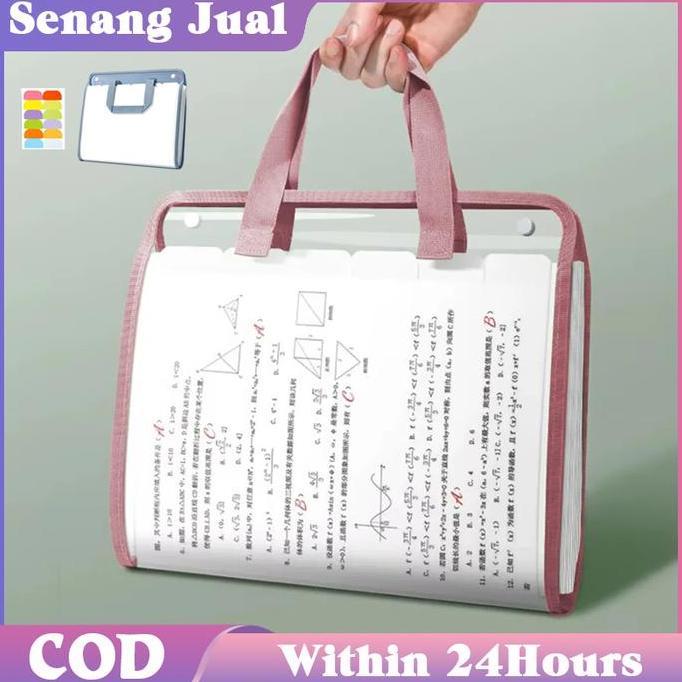 HAZTFRIOR Tas Map File Jinjing Transparan / A4 File Kantong Akordeon / Folder Kertas Ujian