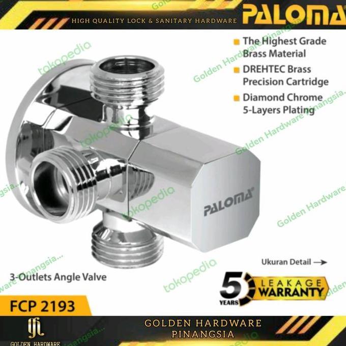 PALOMA STOP KERAN CABANG TOILET 3 CABANG 1/2" STOP KRAN AIR FCP 2193 original