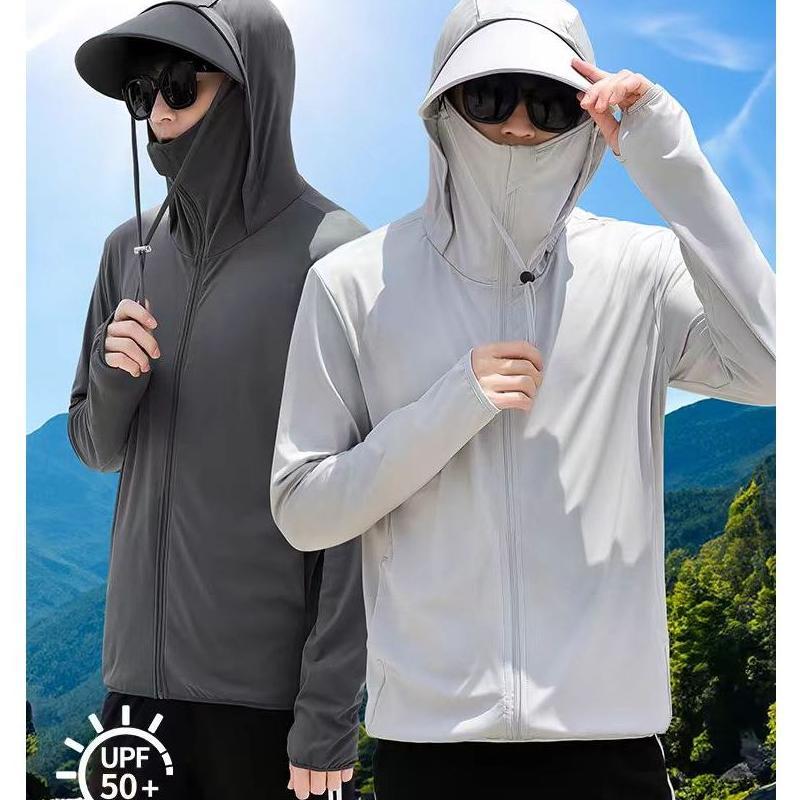 Rf-45 Upf50+ Summer Ice Silk Sunscreen Jacket Breathable Quick Drying Anti Uv Pria Protection Outdoo