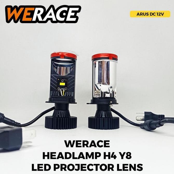 WERACE LED Headlamp H4 Mini Projector Projie Y8D Y8 Super Bright Headlight Mobil Motor Universal