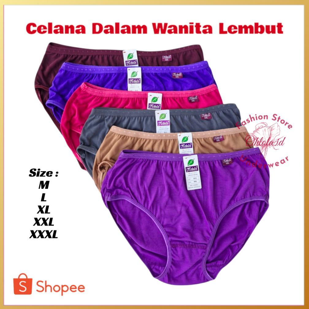 6 Pcs Celana Dalam Wanita Remaja Lembut CD Katun Polos