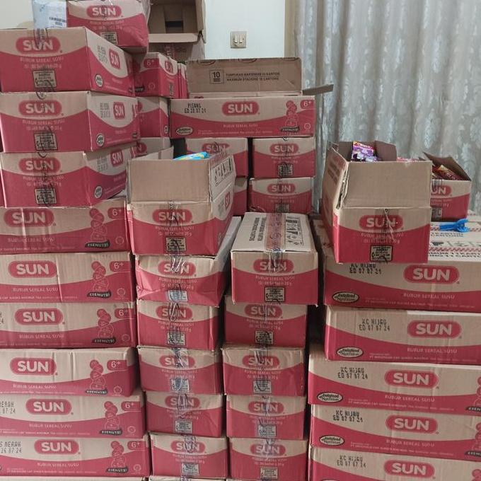 SUN bubur sereal susu Beras Merah ekonomis 120 gr / 1 dus / 24 pcs AS\