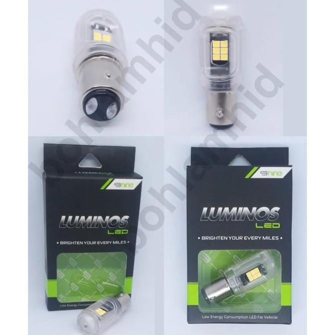 Lampu LED Stop Rem Motor GS1 S25 LUXIMOS Bayonet 16titik Tidak Kedip