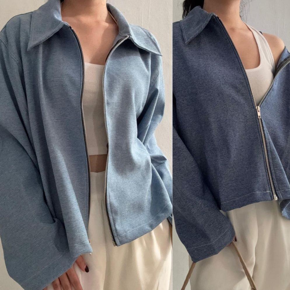 FAVORIT SATIZE | Sarah Denim Jacket - Jaket Oversized Denim - Oversized Outer - Denim Outer Boxy - B