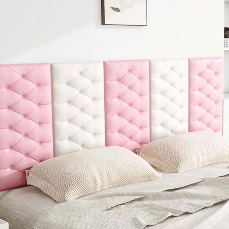 KUALITAS SUPER WALLPAPER HOME Foam 3D (30x60 cm Tebal 6 mm) Headboard Bed Wall Sticker