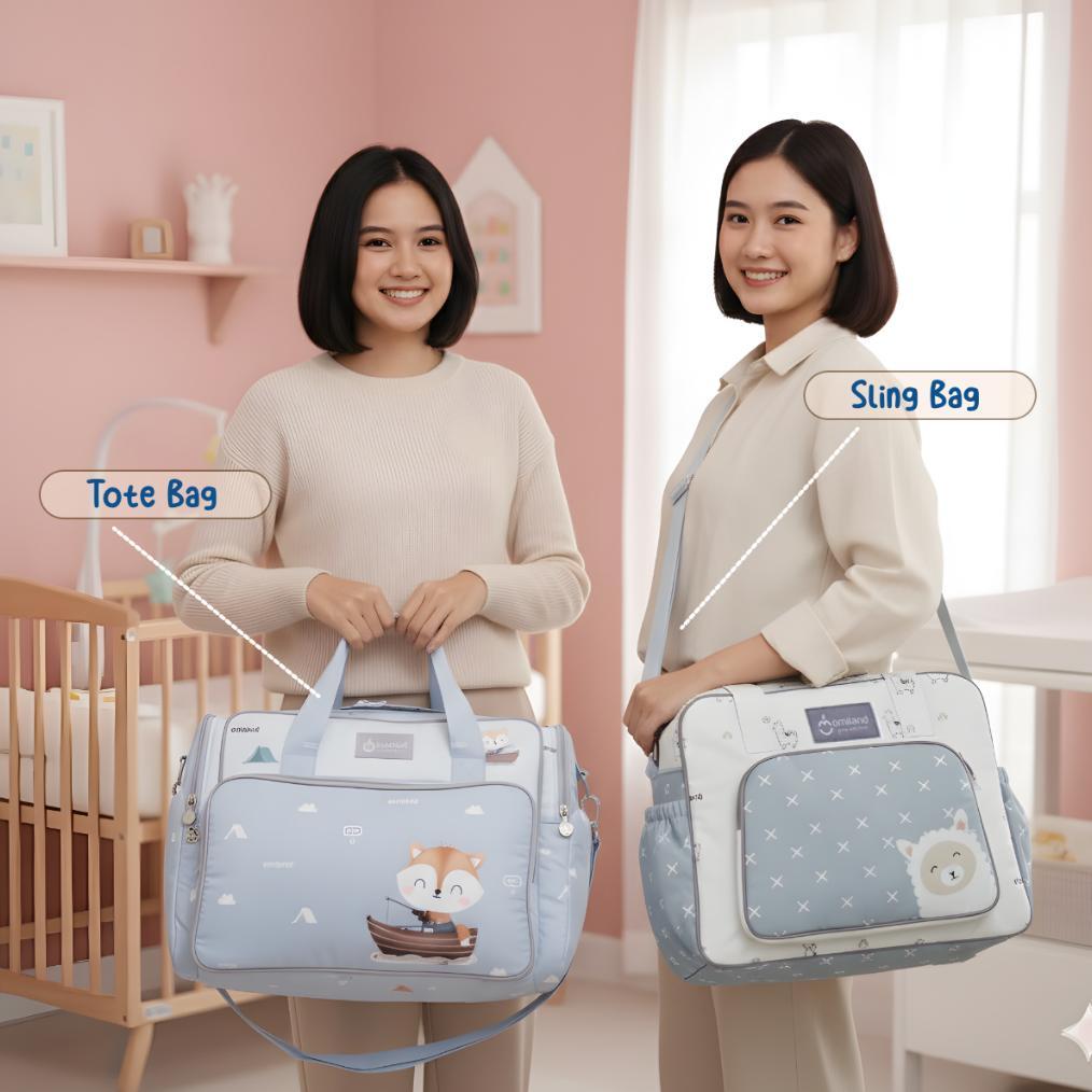 HOT SALE Tas Bayi Omiland Tas Multifungsi Tas Selempang Diaper Bag Besar Medium Kecil Banyak Kantong