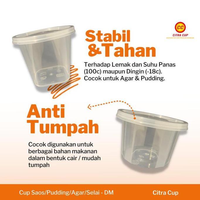 Cup Saos Plastik / Cup Pudding / Gelas Agar / Selai DM 150ml