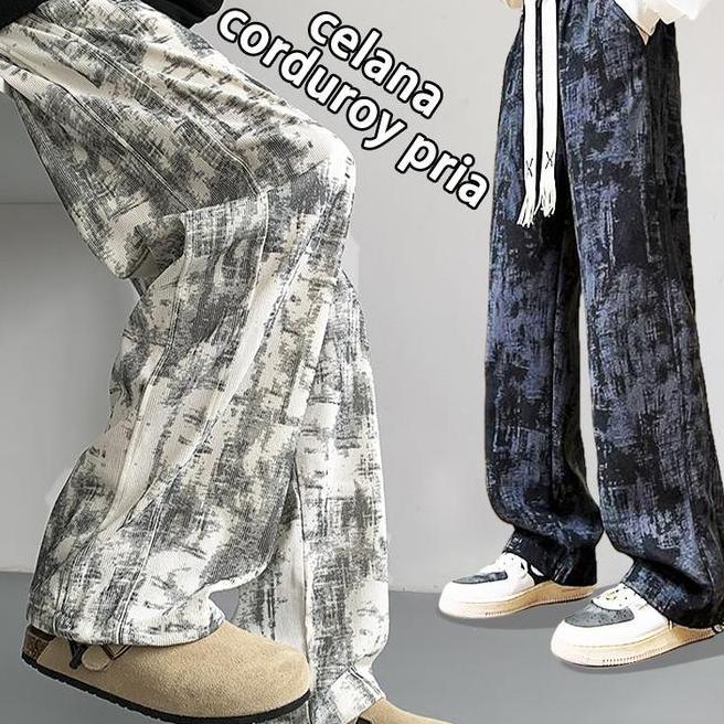12H Kirim Celana Corduroy Celana Corduroy Pria Panjang 2025 Korea Style Baggy