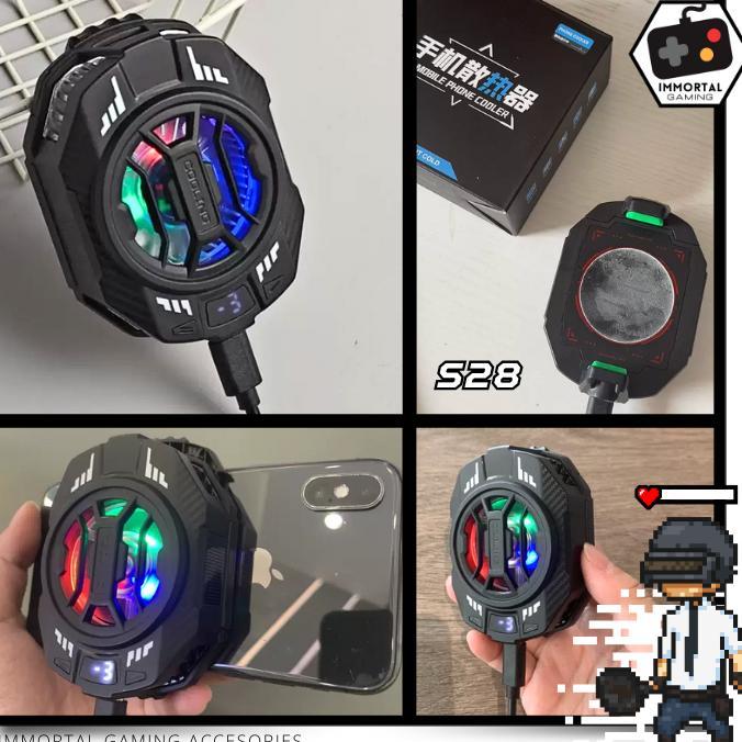 FREE ONGKIR [IM] S28 FUNCOOLER BACKCLIP 15W GAMING LIVE STREAMING KIPAS PENDINGIN UTK HP SMARTPHONE 