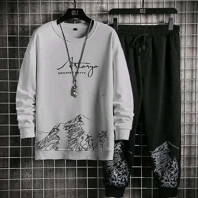 Setelan Baju Sweater Setelan Baju Sweater Pria Kaos Satu Paket Rettv