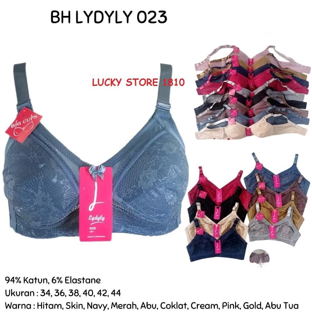 BH Lidily L023 Big Cup / BH Lydyly Jumbo / Bra Cup Besar Kait 3 Tanpa Busa dan Tanpa Kawat