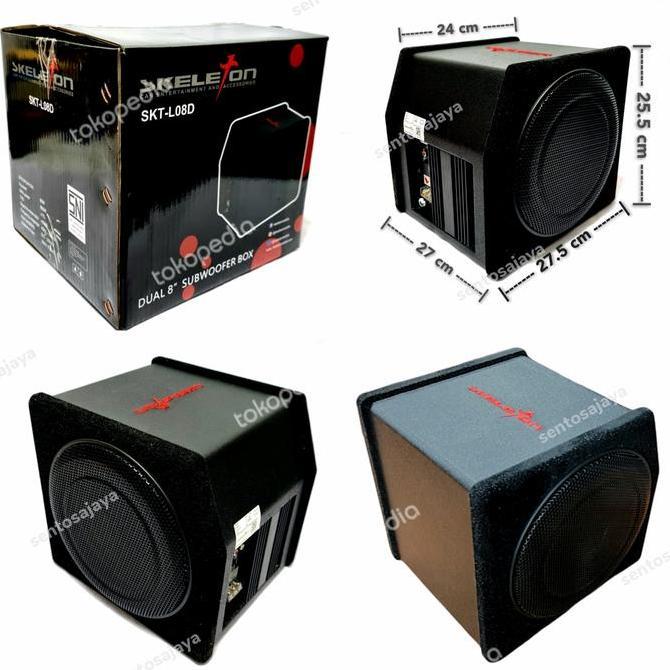 BEST PRICE - Subwoofer Basstube Kotak Aktif Dual 8 Inch SKELETON SUB-L08D