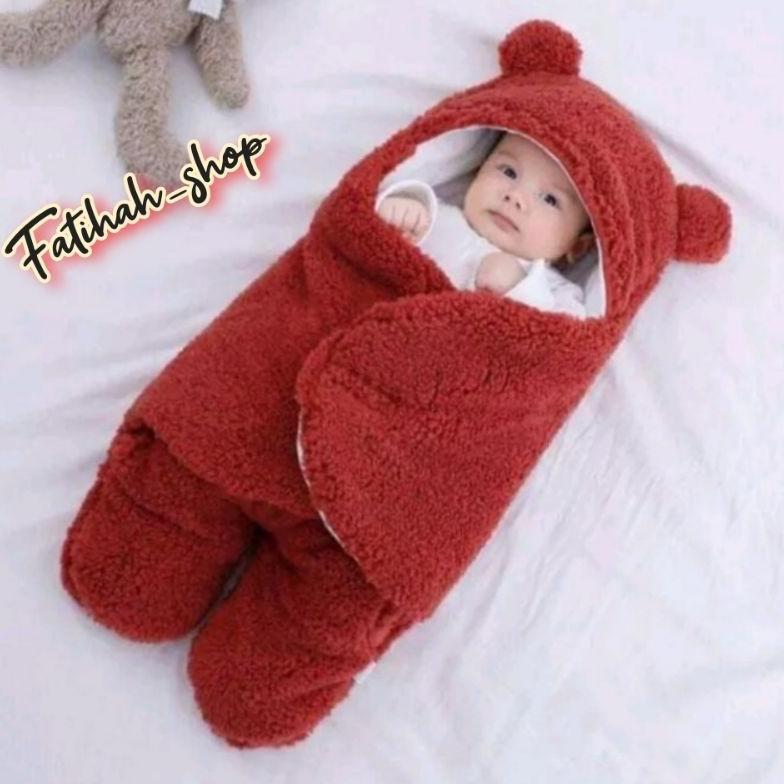 BESTPROMO Selimut Bedong Bayi Bulu Korea Lembut Tebal