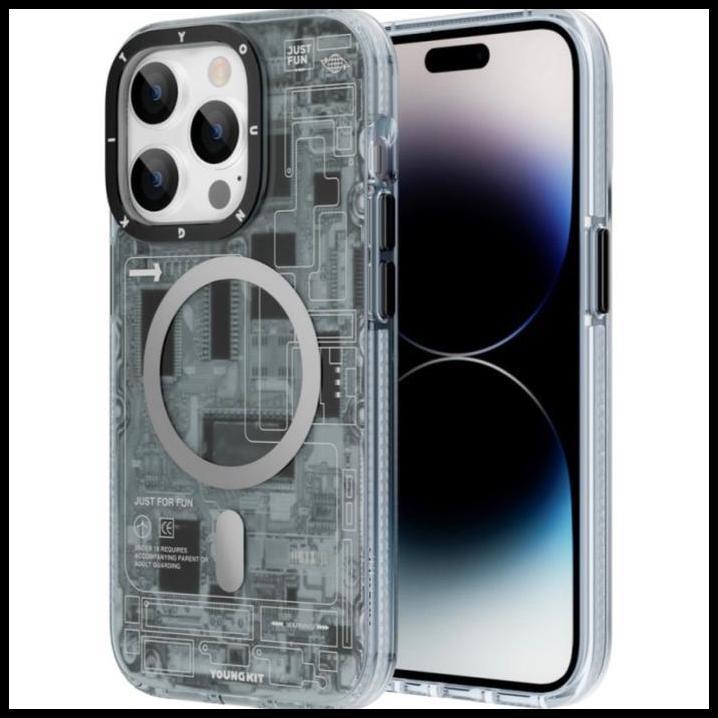DISKON CASE CASING MAGSAFE SILICON CYBERPUNK MESIN TPU IPHONE 14 PRO MAX 