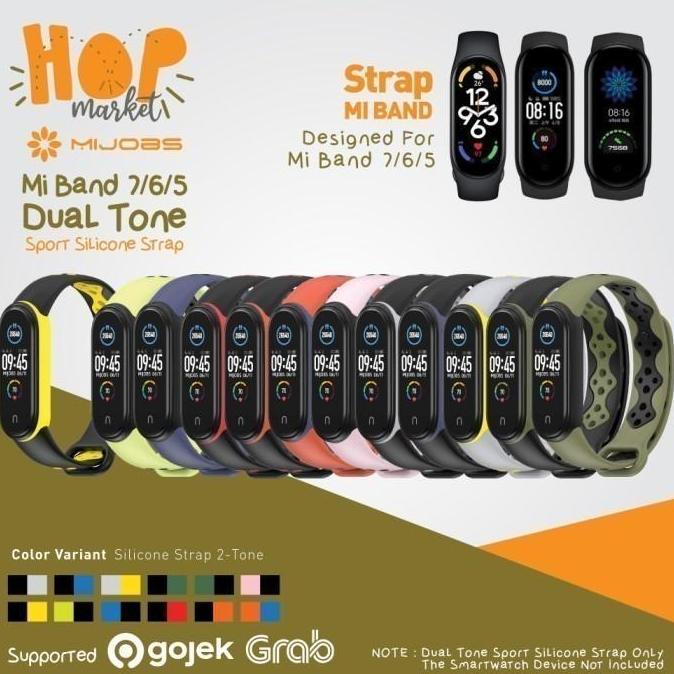 MIJOBS SPORTS DUAL TONE Strap XIAOMI MI BAND 5 Silicone Tali Silikon