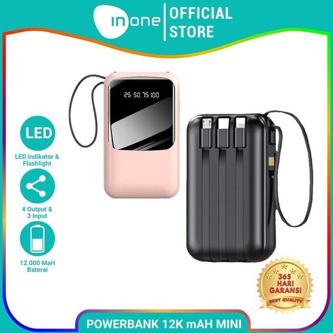 INONE DX567 12000mAh Super Lightweight Palm Size Powerbank with LED