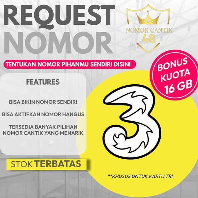 Request Nomor Khusus Nomor Tri