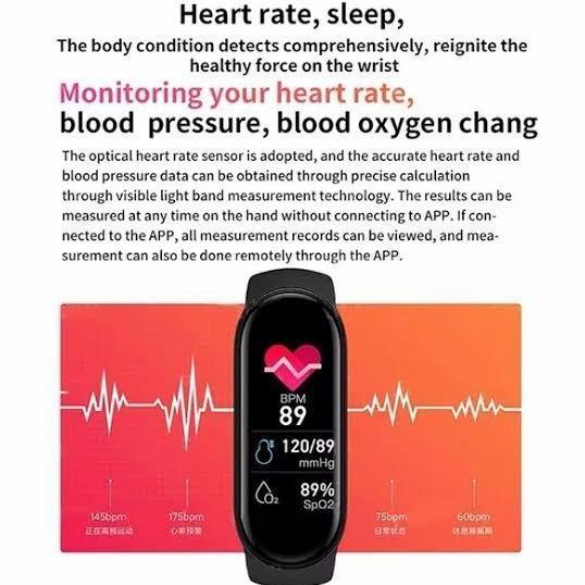 SMARTWATCH M6 SMARTBAND LIKE MI BAND 2022 ANTI AIR SMART BAND ORIGINAL
