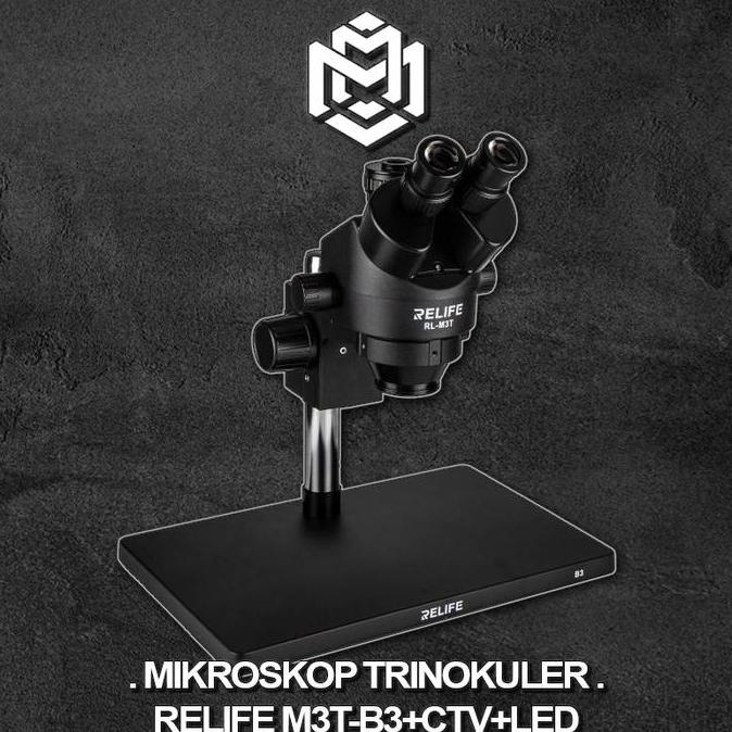 Mikroskop Trinokuler Relife M3T-B3+Led Original / Mikroskop M3T-B3-Led Pekan Promo