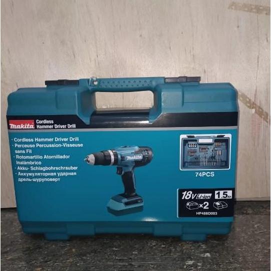 +%+%+%] MAKITA HP 488D003 Cordless Drill 18V/Mesin Bor Cas 18V