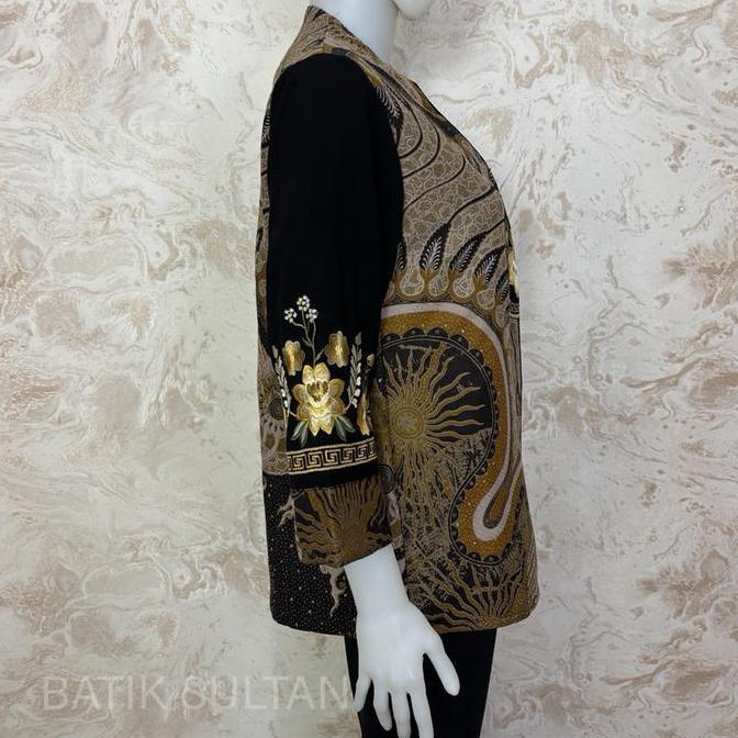Atasan Batik Blouse Wanita Bordiran Premium Kain Katun Doby Elegan l Batik Cewe Mewah Kantor Kondang