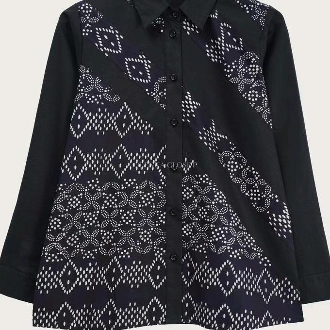 Olenka Closet Batik 154 Atasan Baju Batik Kerja Wanita Modern HM