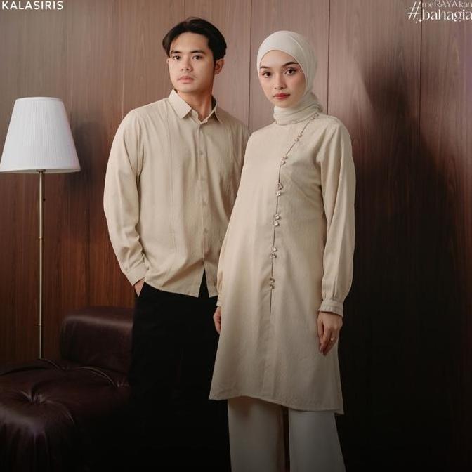 [NEW] Nibras Hijab x Kalasiris Baju Couple Lebaran Koko Tunik Lengan Panjangn - Earthy Series