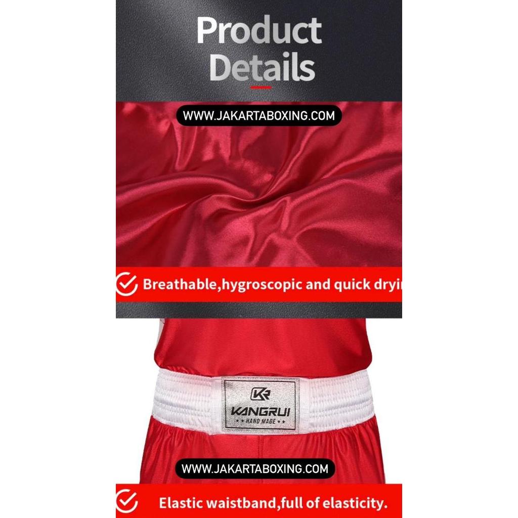 Terbaru Baju Tanding Tinju Kangrui / Boxing Amateur Uniform Celana Tinju Short