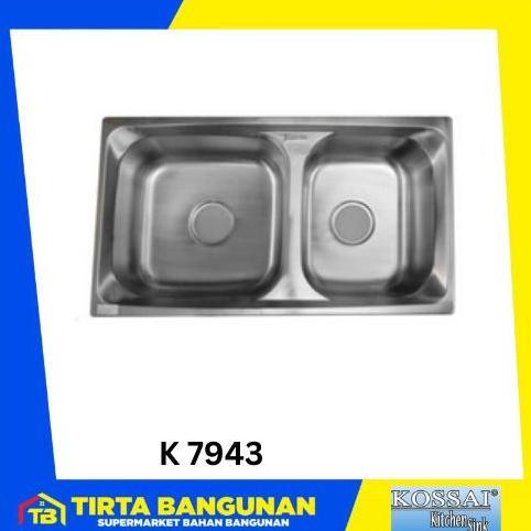 KOSSAI SINK KS 7943 BAK CUCI PIRING 2 LUBANG + AFUR